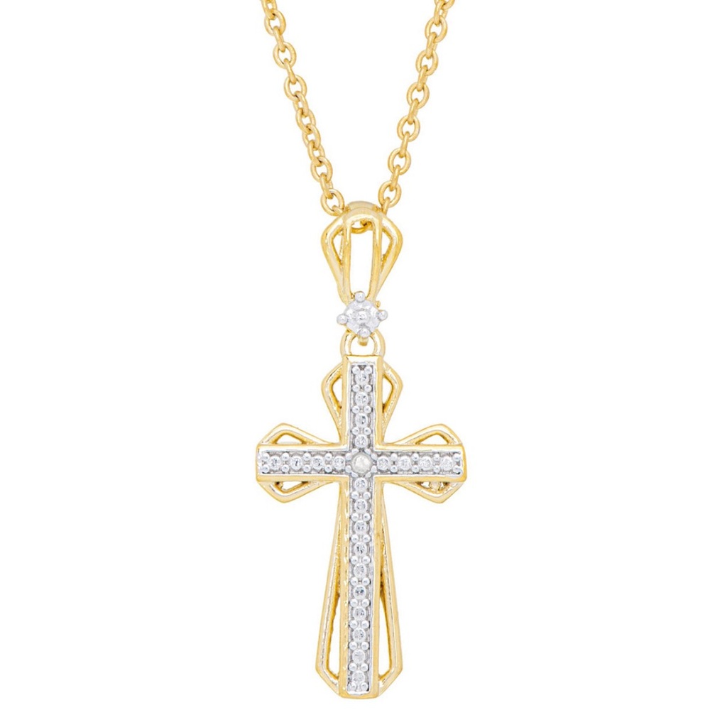 NWT Women’s Diamond Accent Cross Pendant Necklace